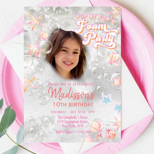 スプラッシュフォームパーティー誕生日 招待状