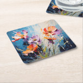 スプラッシュフローラアート スクエアペーパーコースター (アングル)