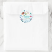 スプラッシュブラウン人魚Bash女の子感謝 ラウンドシール (バッグ)