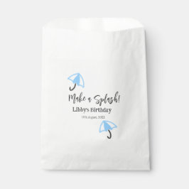 スプラッシュブルーの傘の夏のプールの誕生日p フェイバーバッグ