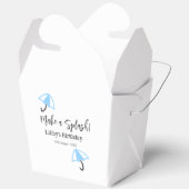 スプラッシュブルーの傘の夏のプールの誕生日p フェイバーボックス (見開き)