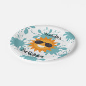 スプラッシュプールのパーティーパーソナライズされたプレート ペーパープレート (アングル)