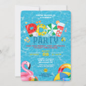 スプラッシュプールパーティーの招待状 招待状 (正面)