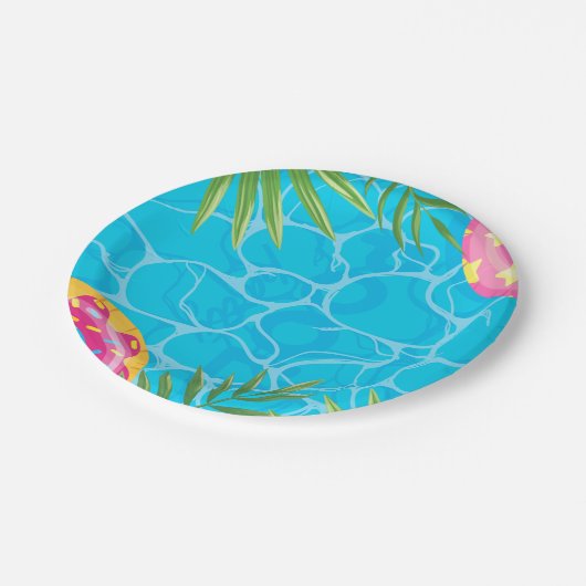 スプラッシュプールパーティーサマースイミングウォーター誕生日 ペーパープレート (アングル)