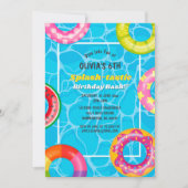 スプラッシュプールパーティーサマースイミングウォーター誕生日 招待状 (正面)