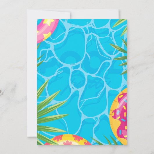 スプラッシュプールパーティーサマースイミングウォーター誕生日 招待状 (裏面)