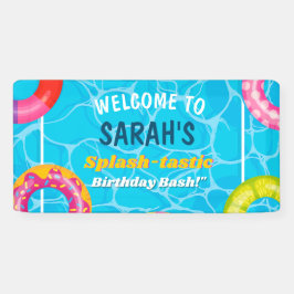 スプラッシュプールパーティーサマースイミングウォーター誕生日 横断幕