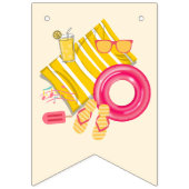 スプラッシュプールパーティーバッシュ誕生日 バンティングフラッグ (第1の旗)