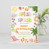 スプラッシュプールパーティーバッシュ誕生日 招待状 (スタンド正面)