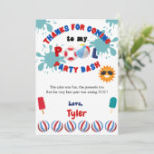 スプラッシュプール誕生日パーティーサンキューカード サンキューカード (スタンド正面)