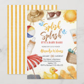 スプラッシュベビーバッシュベイビーシャワー 招待状 (正面/裏面)