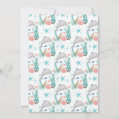 スプラッシュベビーバッシュ海魚の赤ちゃんシャワー 招待状 (裏面)