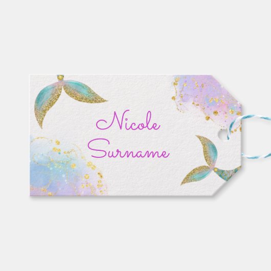 スプラッシュマーメイドの誕生日バッシュ ギフトタグ (正面(横))