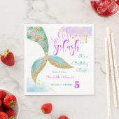 スプラッシュマーメイドの誕生日バッシュ スタンダードランチョンナプキン (インサイチュ)