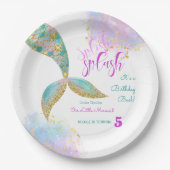 スプラッシュマーメイドの誕生日バッシュ ペーパープレート (正面)