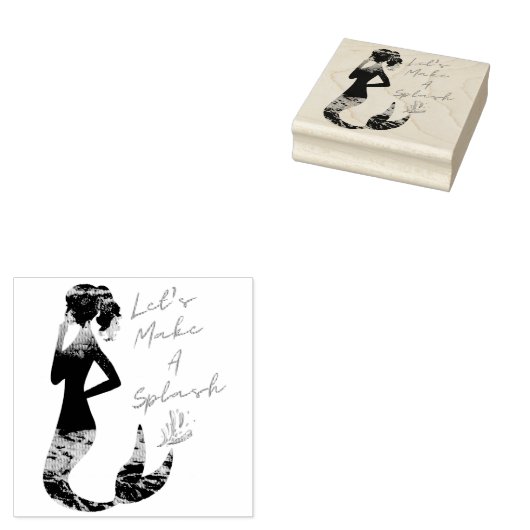 スプラッシュマーメイドウッドアートスタンプを作ろう ラバースタンプ (押印)