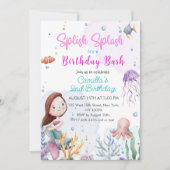 スプラッシュマーメイドガール2nd誕生日パーティー 招待状 (正面)