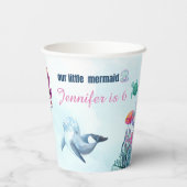 スプラッシュマーメイドバッシュ任意の年齢の女の子の誕生日 紙コップ (裏面)