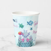 スプラッシュマーメイドバッシュ任意の年齢の女の子の誕生日 紙コップ (右)