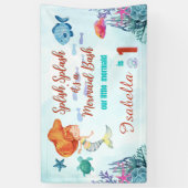 スプラッシュマーメイドバッシュ女の子1歳の誕生日 横断幕 (縦)