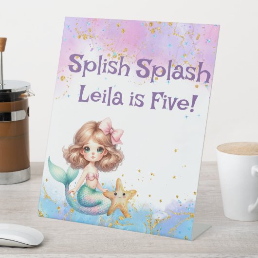 スプラッシュマーメイドパーティー標識 台座サイン (インサイチュ)