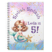 スプラッシュマーメイドパーティー誕生日メモリ帳 ノートブック (正面)