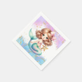 スプラッシュマーメイドプレーンパーティーナプキン スタンダードカクテルナプキン (角)