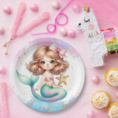スプラッシュマーメイドプレーンパーティープレート ペーパープレート (パーティー)