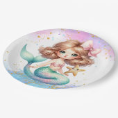 スプラッシュマーメイドプレーンパーティープレート ペーパープレート (アングル)