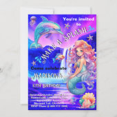 スプラッシュマーメイドマジカルウォーターフォール誕生日 招待状 (正面)