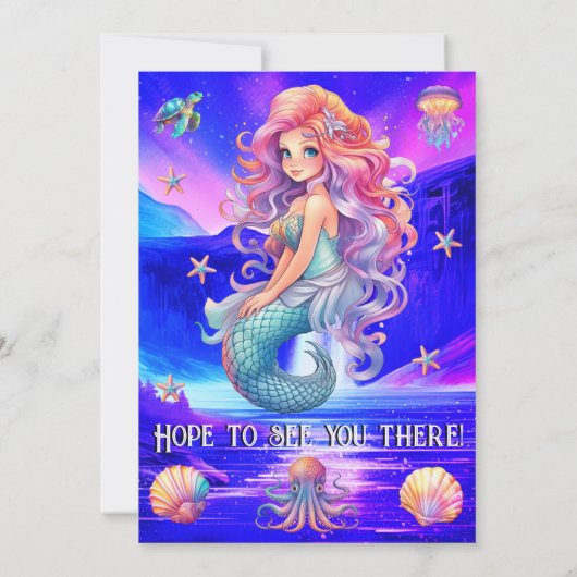 スプラッシュマーメイドマジカルウォーターフォール誕生日 招待状 (裏面)