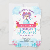 スプラッシュマーメイド誕生日バッシュ招待状 招待状 (正面)