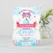 スプラッシュマーメイド誕生日バッシュ招待状 招待状 (スタンド正面)