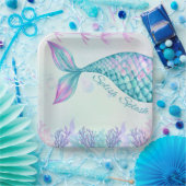 スプラッシュマーメイド誕生日バッシュ9インチプレート ペーパープレート (パーティー)