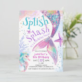 スプラッシュマーメイド誕生日パーティーの招待 招待状 (スタンド正面)