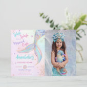 スプラッシュマーメイド誕生日写真招待状 招待状 (スタンド正面)
