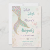 スプラッシュマーメイド誕生日招待状 招待状 (正面)