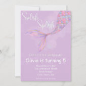 スプラッシュマーメイド誕生日招待状 招待状 (正面)