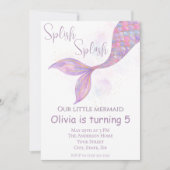 スプラッシュマーメイド誕生日招待状 招待状 (正面)