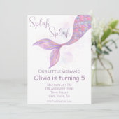 スプラッシュマーメイド誕生日招待状 招待状 (スタンド正面)