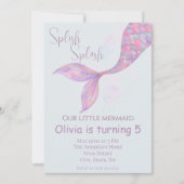 スプラッシュマーメイド誕生日招待状 招待状 (正面)