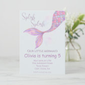スプラッシュマーメイド誕生日招待状 招待状 (スタンド正面)