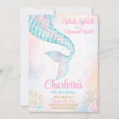 スプラッシュマーメイド誕生日招待状 招待状 (正面)