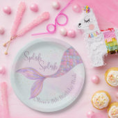 スプラッシュマーメイド誕生日紙プレート ペーパープレート (パーティー)