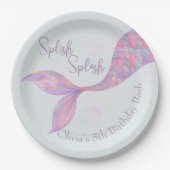 スプラッシュマーメイド誕生日紙プレート ペーパープレート (正面)