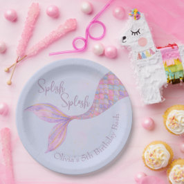 スプラッシュマーメイド誕生日紙プレート ペーパープレート