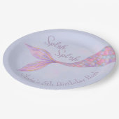 スプラッシュマーメイド誕生日紙プレート ペーパープレート (アングル)