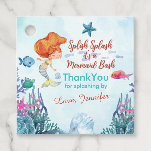 スプラッシュマーメイドbashオレンジ色の女の子ありがとう フェイバータグ (正面)