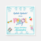スプラッシュモダンキッズプールパーティー スタンダードカクテルナプキン (正面)