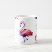 スプラッシュ付きフラミンゴ:水彩パターン。 コーヒーマグカップ (中央)